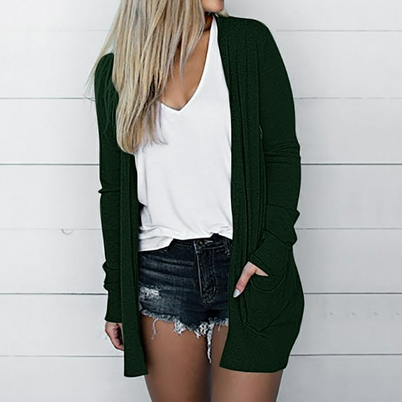 kayannuo Fall Clothes For Women Fashion Woman Long Sleeve T-Shirt Autumn Open Front Christmas Cardigan Loose Outerwear Printing Blouse Coat Tops Red