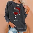 thumbnail image 1 of kayannuo Fall Clothes For Women Fashion Women Casual O-neck Printing Long-sleeved Sweatshirt Gray, 1 of 4