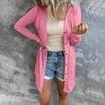 thumbnail image 1 of kayannuo Fall Clothes For Women Fashion Women Solid Loose Long Sleeve Cardigan Autumn Coat Blouse Pink, 1 of 7