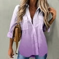 thumbnail image 1 of kayannuo Fall Clothes For Women Plus Size Women Casual Loose V-Neck Printing Long Sleeve Blouse Blue, 1 of 5