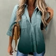 thumbnail image 1 of kayannuo Fall Clothes For Women Plus Size Women Casual Loose V-Neck Printing Long Sleeve Blouse Blue, 1 of 5