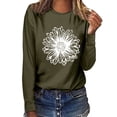 thumbnail image 1 of kayannuo Fall Clothes For Women Women Top Casual Long Sleeve Daisy O-neck Sweatshirt Pullover Blouse Green, 1 of 4