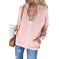 thumbnail image 1 of kayannuo Fall Clothes For Women Womens Hoodie Full Zip Long Sleeve Lightweight Sweatshirts Pockets Jacket Coat, 1 of 5
