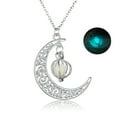 thumbnail image 1 of kayannuo Glow In The Dark Hollow Stone Pendant Crescent Moon Glow Necklace, 1 of 1