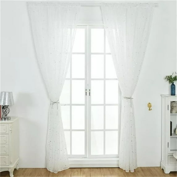 kayannuo Leaves Sheer Curtain Tulle Window Treatment Voile Drape Valance 1 Panel Fabric