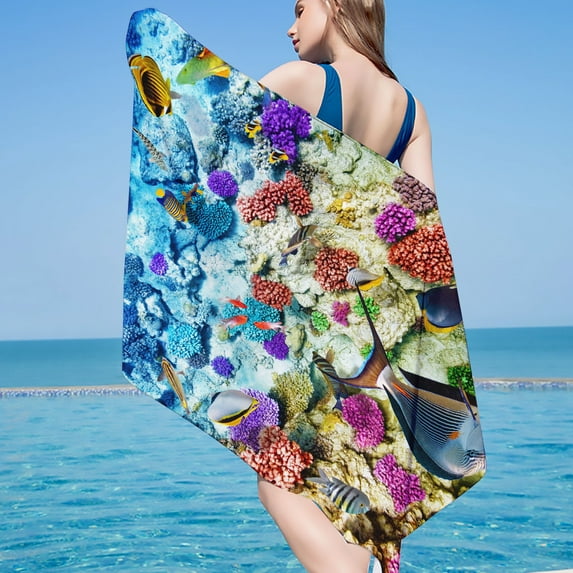 kayannuo Microfiber Beach Towel Super Lightweight Colorful Bath Towel Sandproof Beach Blanket Multi-Purpose Towel For Travel Swimming Pool 30x60 Inch