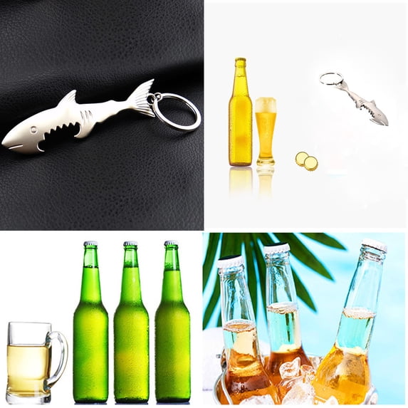kayannuo Unisex Creative Beer Bottle Shark Bottle Opener Easy Open Keychain Keyring Gift