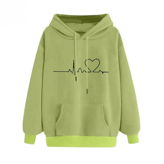 kayannuo Womens Tops Long Sleeve Shirts Fall Women Loose Long Sleeve Sweatshirt Pumpkin Hooded Hoodie Sweatshirt Blouse Green