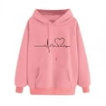 thumbnail image 1 of kayannuo Womens Tops Long Sleeve Shirts Fall Women Loose Long Sleeve Sweatshirt Pumpkin Hooded Hoodie Sweatshirt Blouse Pink, 1 of 4