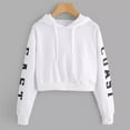 thumbnail image 1 of kayannuo Womens Tops Long Sleeve Shirts Fall Womens Autumn Long Sleeve Hoodie Sweatshirt Letters Hooded Pullover Tops Blouse White, 1 of 8