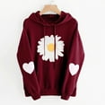 thumbnail image 1 of kayannuo Womens Tops Long Sleeve Shirts Fall Womens Long Sleeve Heart Hoodie Sweatshirt Jumper Hooded Pullover Tops Blouse Wine, 1 of 3