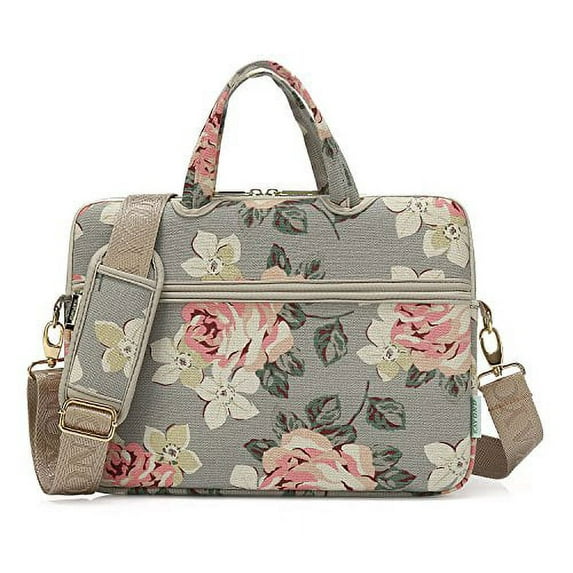 kayond White Rose Patten water resistant Laptop Shoulder Messenger Bag Case Sleeve for 14 Inch 14.1 Inch Laptop,Laptop Briefcase