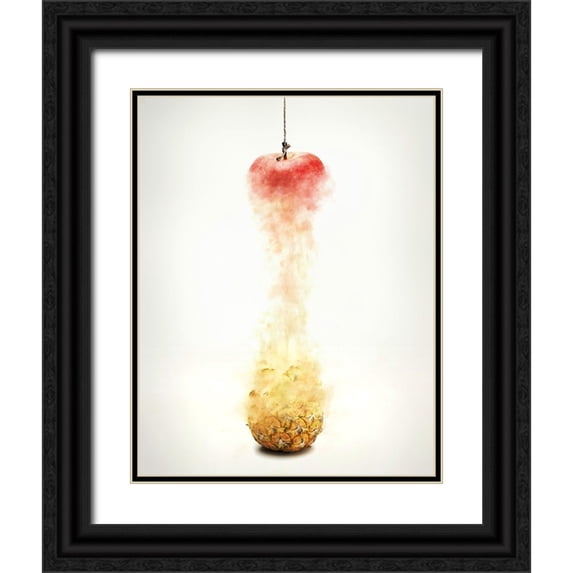 kazutoshikawakami 20x24 Black Ornate Wood Framed with Double Matting Museum Art Print Titled - Plus Pine