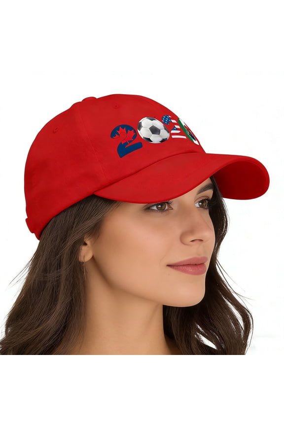 2026 USA CAN MEX Soccer Cup Supporter Cap Hard Top Five Panel Baseball Hat Lightweight Outdoor Sun Visor Hat Breathable Adjustable Sports Headwear For Football Game Daily Outdoor Wear