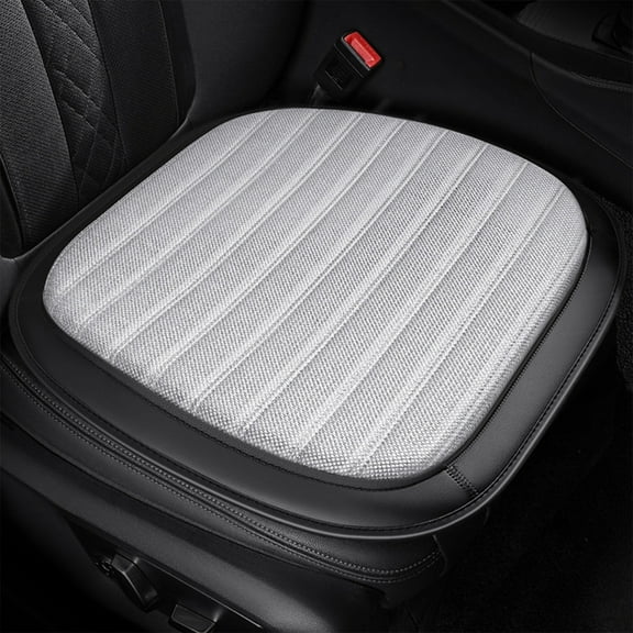kcavykas Car Seat Cushion Breathable Mesh Cover – Four Season Universal Linen Seat Pad, Comfortable Support, Air Circulation, Durable, Easy Install, Brown Blue Gray Beige Black, 19.7x19.7in