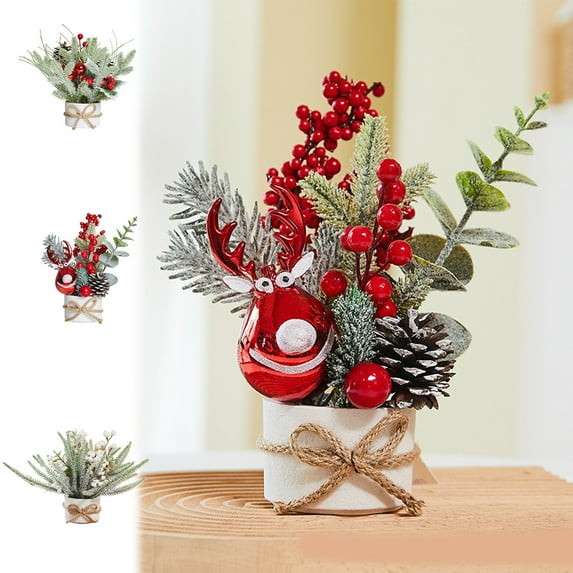 kcavykas Christmas Decorations Indoor Christmas Decorations Small Christmas Tree Desktop Christmas Tree Bonsai Christmas Decorations Up to 50% Off