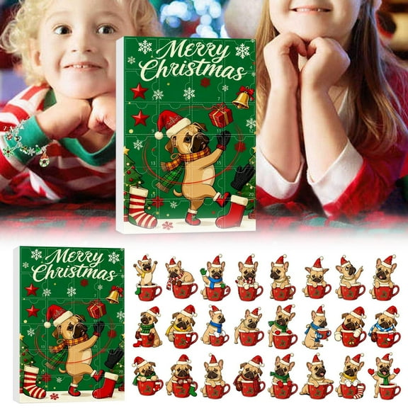kcavykas Christmas Stockings Christmas Countdown Advent Calendar 2025 with 24 Surprise Gifts 2D Dolls Pendant Festive Holiday Countdown Box for Kids Family Party Decor Gift Christmas Calendar