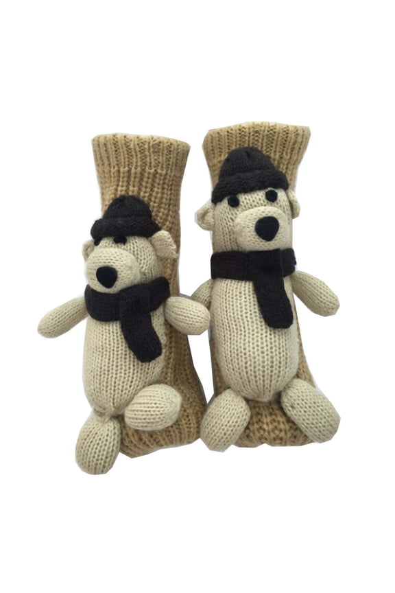 Christmas Thickened 3D Cartoon Wool Slipper Socks for Adults Anti-Slip Floor Socks Plush Thermal Non-Skid Warm Indoor Cozy Sleep Socks Winter Gift Stocking Stuffer Christmas