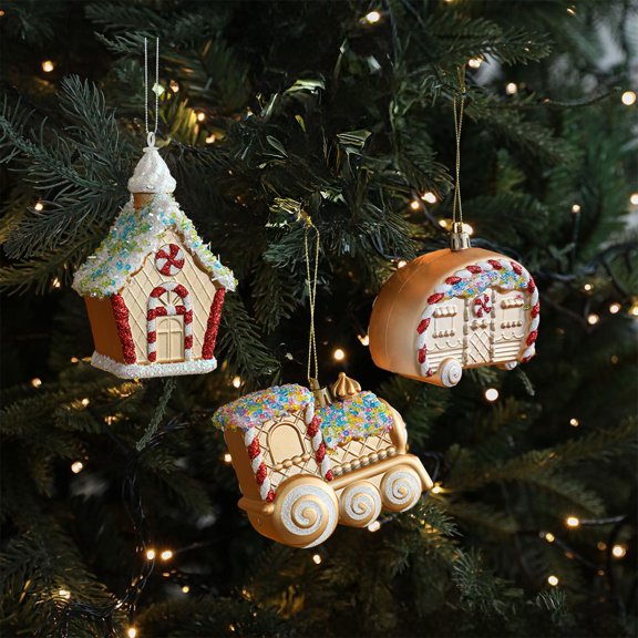 kcavykas Christmas Tree Pendant Decoration Plastic Material Hanging Ornament Festival Ambiance Accent Holiday Home, Window, or Tree Decoration