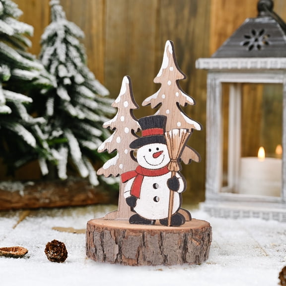 kcavykas Christmas Wooden Decorations Christmas Decorations Indoor,Snowman Santa Claus Reindeer Winter Tiered Tray Decor, Wooden Snowman Blocks Xmas Table Decoration for Party Home Office Shelf Door