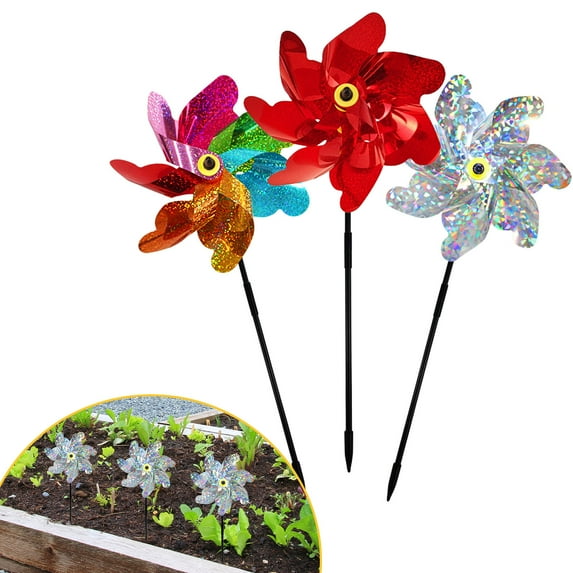 kcavykas Colorful Bird Windmill for Farm Orchard Bird Repellent – Large Thickened Spinning Wind Wheel Garden Decoration Wind Spinner Toy