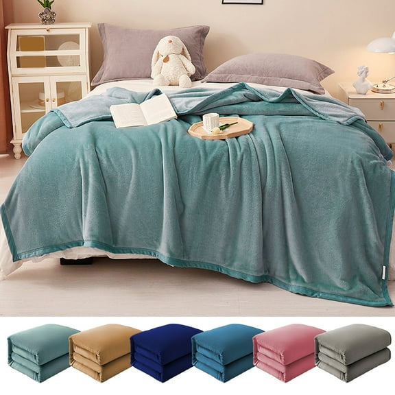 kcavykas Cozy High-Density Flannel Air-Conditioning Blanket, Soft and Plush Cooling Comforter, Perfect for Hot Sleepers or Office Naps, Machine Washable - 47.24x78.74in Blue