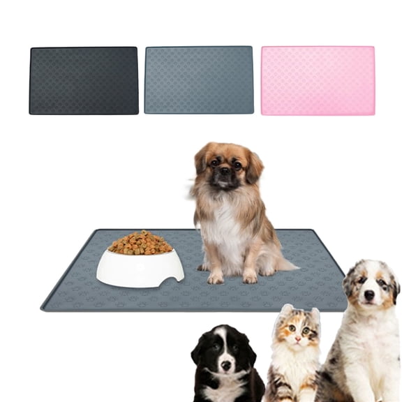 kcavykas Dog Food Mats for Floors Waterproof Dog Food Mat - Raised Edges Dog Mat for Food and Water Prevents Spill Cats Food Mat Protects Floors Easy Clean Dog Bowl Mats Pet Food Mat