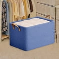 thumbnail image 1 of kcavykas Foldable Closet Organizer with Lid Fabric Storage Box for Bedroom Clothes Stackable Container with Handles Space Saving Toy Storage Navy C, 1 of 6