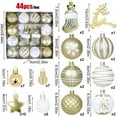 thumbnail image 1 of kcavykas Gifts Christmas Ball Ornaments 44pc Set, Painted Plastic Electroplated Holiday Decorations, Multicolor Hanging Baubles, Lightweight, Easy to Hang, 44 Piece Set Christmas Gift, 1 of 3