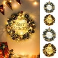 thumbnail image 1 of kcavykas Christmas Front Door Wreath Decorative Holiday Hanging Ring with Pine Cones Gold Accents Ideal for Home Hotel Seasonal Party Decorations, 1 of 9