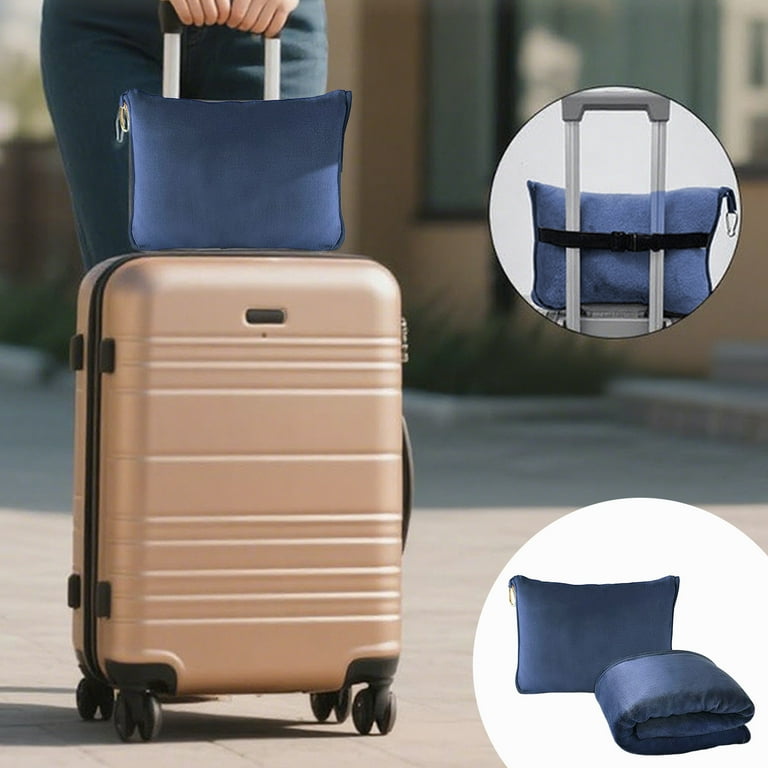 kcavykas Gifts Foldable 2-in-1 Travel Blanket with Storage Bag