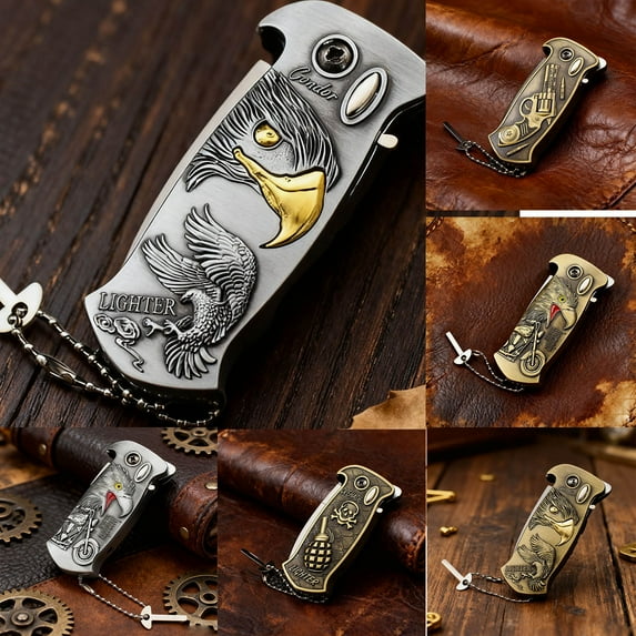 kcavykas Gifts Multi-Functional Windproof Metal Lighter, Direct Inflatable Flame with Bottle Opener and Strap, Durable Refillable Lighter for Outdoor, Kitchen, or BBQ Use Today’s Must-Have Bargains