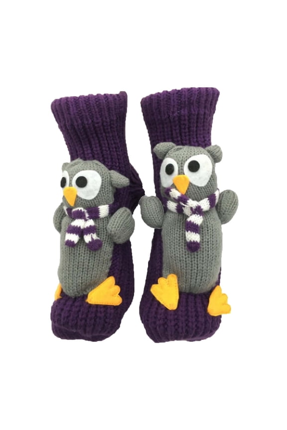 Holiday Christmas Thickened Wool Floor Socks 3D Cartoon Non-Slip Plush Thermal Warm Indoor Adult Slipper Socks Cozy Winter Lounge Sleep Socks Stocking Stuffer for Home Use