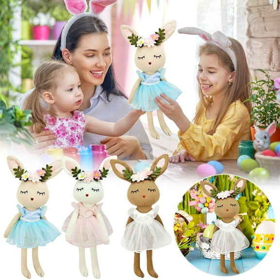 kcavykas Interactive Toys Ballerina Stuffed Bunny Doll Adorable Bunny Toy for Easter, Perfect for Birthdays and Holidays
