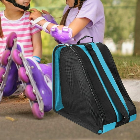kcavykas Kids Roller Skate Storage Bag – Thickened Fabric Backpack for Skates, Helmet, Gear, Double Shoulder or Handle Carry, Large Capacity, Multiple Colors, 15x14x9.8in