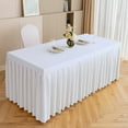 thumbnail image 1 of kcavykas Large Plastic Rectangular Tablecloth Wipe Clean Solid Color Conference Table Skirt Wrinkle Resistant Dustproof Polyester Party Table Cover 120×40×75cm Birthday Gift, 1 of 6