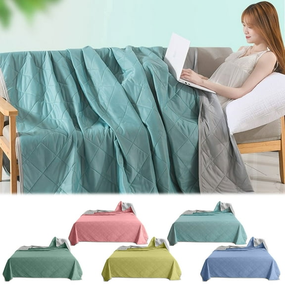 kcavykas Mugwort Ice Spring Cooling Summer Comforter – Lightweight A/C Quilt with Cool, Breathable Thin Blanket for Hot Sleepers, 59.1x78.7 in Machine Washable Blue