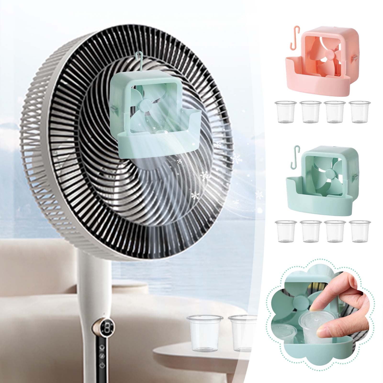kcavykas Multifunction Electric Floor & Desktop Fan  Oscillating Summer Cooling Fan with Ice Box, Powerful Wind for Room, Office, Dorm & Home Use