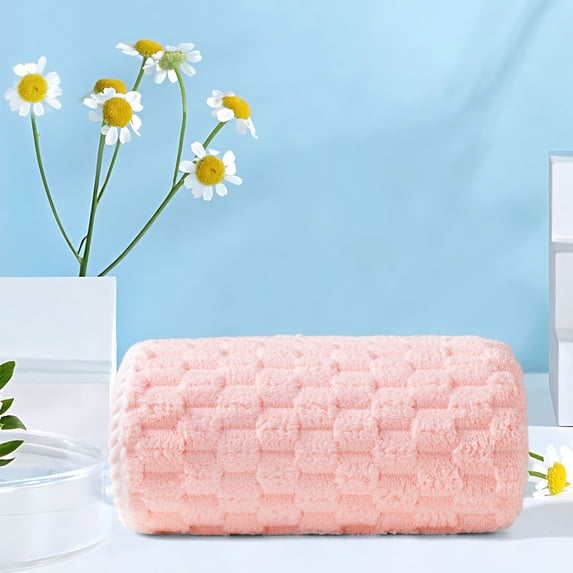 kcavykas Oversized Bath Sheets Microfiber Towels Extra Large Bath Towels, Super Soft Quick Dry Lint Free Absorbent Waffle Microfiber Shower Towels Pink Breathable Skin Friendly