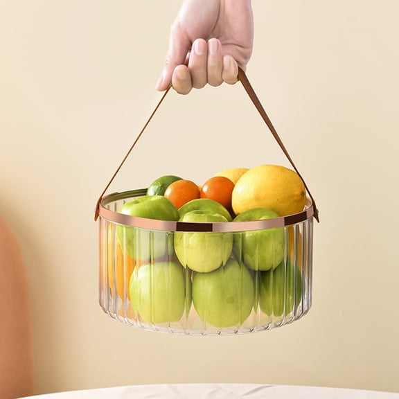 kcavykas Portable Transparent Storage Basket Household Fruit Snack Container Ice Bucket Wine Cooler Picnic Party Serving Bowl Stackable Design