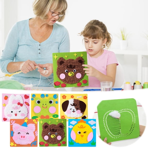 kcavykas Safe Toys for Children DIY Embroidery Doll Set – Cute Cartoon Animals Sewing Crafts Kit, Fun for Kids to Create and Personalize