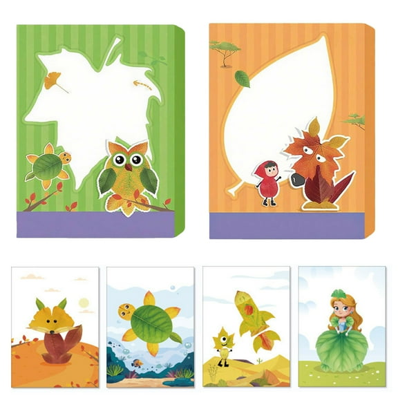 kcavykas Thanksgiving DIY Kit Leaf Art Painting Material Creative Kids Craft Pack Autumn Classroom Activity Set Fall Leaves Art Supply School Party Decoration