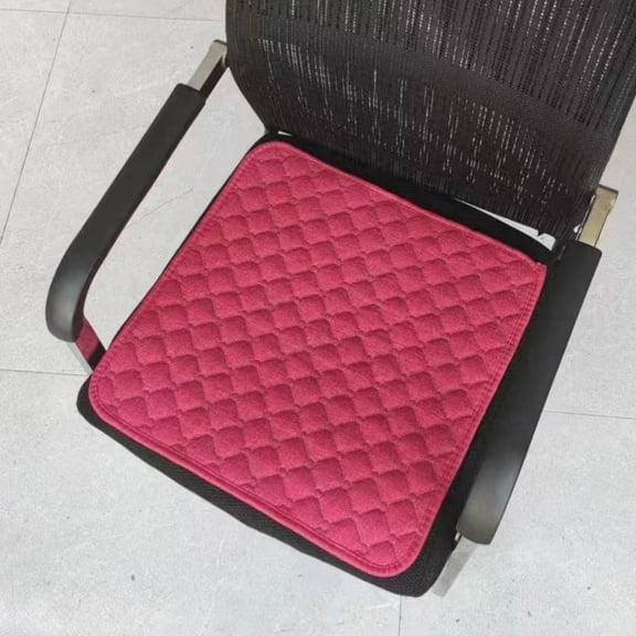 kcavykas Solid Color Chair Cushion, 17.7x17.7in Thick Padded Seat Pad for Office, Kitchen, Dining, Patio, Non-Slip, Rainproof, Machine Washable, Red