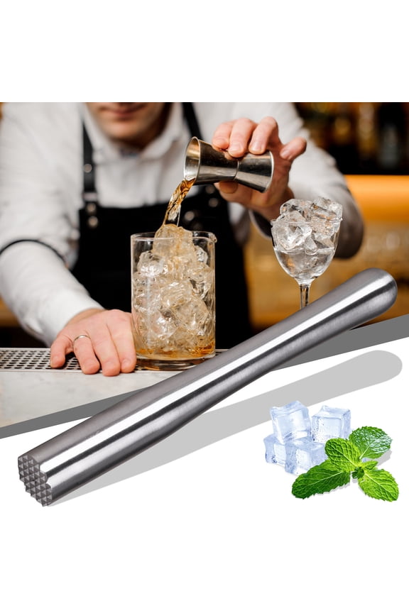 Stainless Steel Cocktail Muddler Ice Crusher Bar Tool for Mixing Drinks Tea Lemon Fruit Masher Durable Home Bartender Supplies Stylish Finds for Less