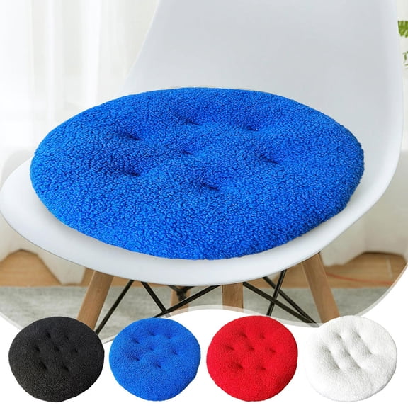 kcavykas Thick Fluffy Circular Plush Winter Seat Cushion 17.7 Inch Ultra Soft Comfort Sitting Pad Relieve Pressure For Home Dorm Office Study Dining Room Long Time Sitting Daily Rest Accessory