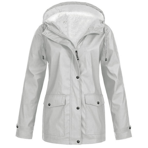 kcdigr Winter Coats Jackets for Women Thick Warm Fleece Lined Parka Windproof Jackets Hooded Drawstring Button Down Outwear with Pockets