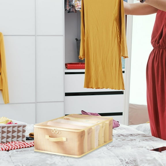 kchsji 5 Compartment Storage Bag, Home Clothes Sorting Organizer Box, 5 Compartment Storage Bag, Partitioned Drawer Box for Jackets Pants Seasonal Wardrobe
