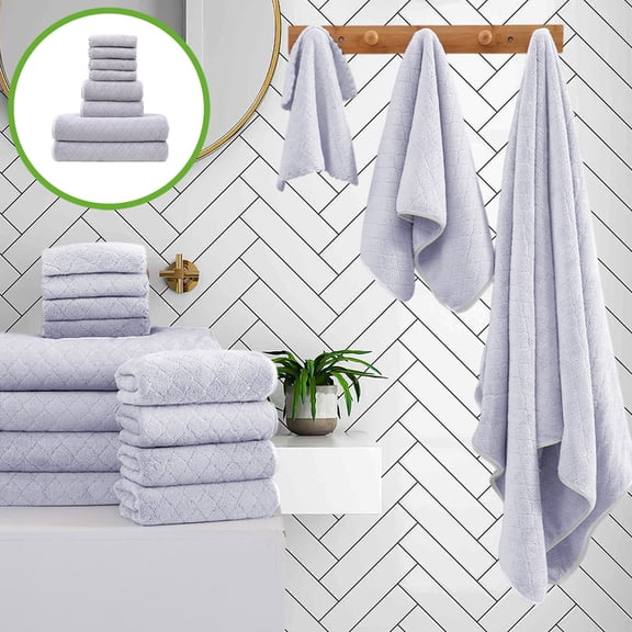 kchsji 8 Piece Towel Set - Ultra Soft Absorbent Bath Towel Collection, Complete Bathroom Towel Set For Home Use, Luxury Towel Set Including Square Towels Washcloths And Bath Towels
