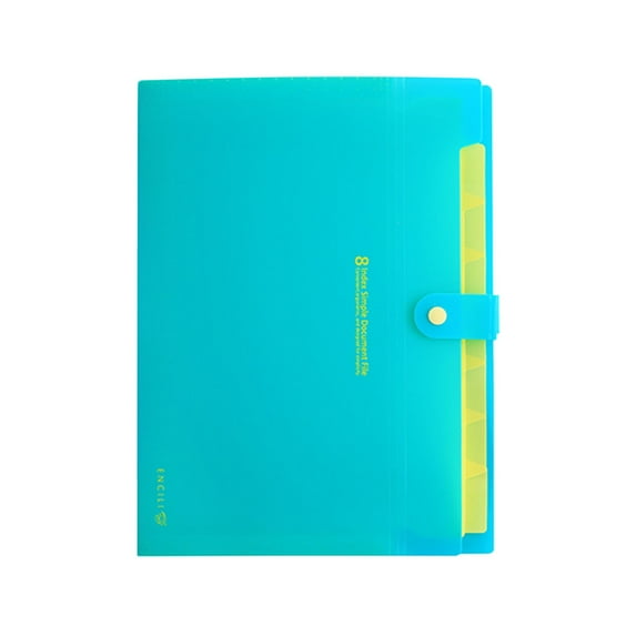 kchsji A4 Document Organizer Folder, 8 Pocket Expandable File Storage Bag with Snap Closure, Multi Section Test Paper Folder, Office School File Classification Bag for Study and Work Organization