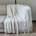 thumbnail image 1 of kchsji Handcrafted Chunky Knit Blanket, Soft Thick Yarn Throw for Bed & Sofa, Cozy Cable Knit Blanket, Ideal for Lounging & Gift Giving, Stylish Home Decor, 1 of 6